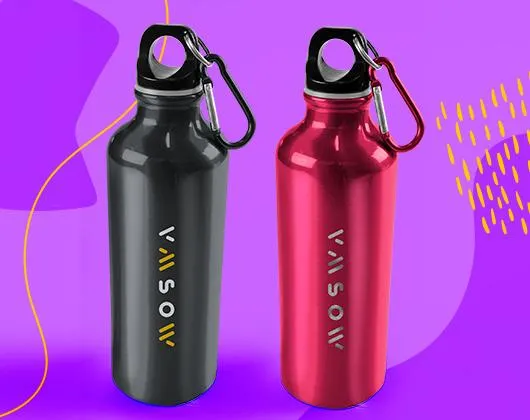 Imagem da campanha ganhe uma garrafa térmica de metal personalizada com a sua estampa