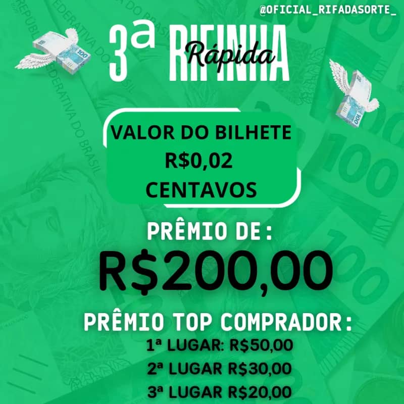 Imagem da campanha 3° Rifinha Rápida da Isah