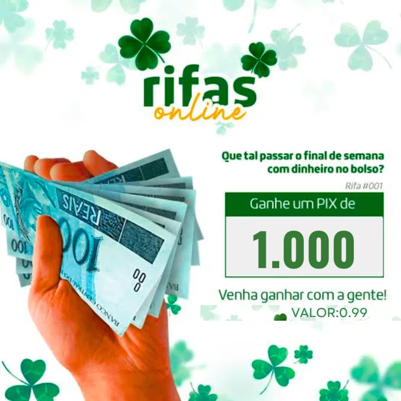 Imagem da campanha Sorteio de 1.000 reais no pix