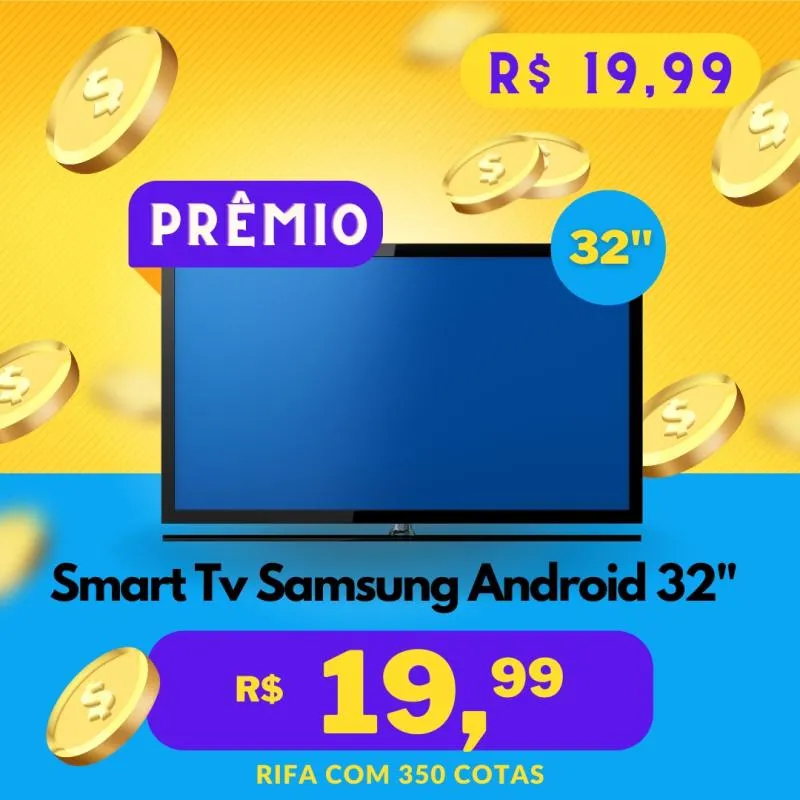 Imagem da campanha Ganhe uma Smart Tv Led 32 Samsung Android Tv por Apenas R$ 19,99