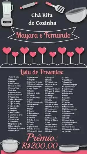 Imagem da campanha Rifa Chá de Panela