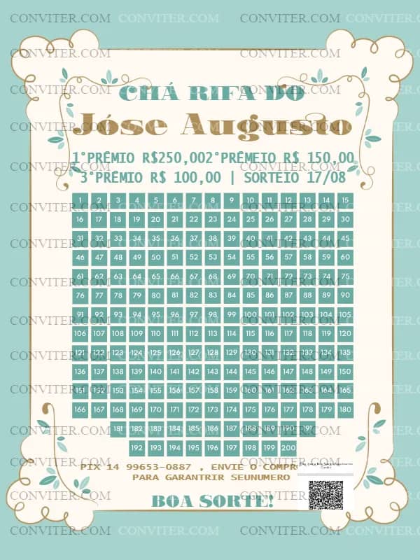 Imagem da campanha Chá Rifa do José Augusto