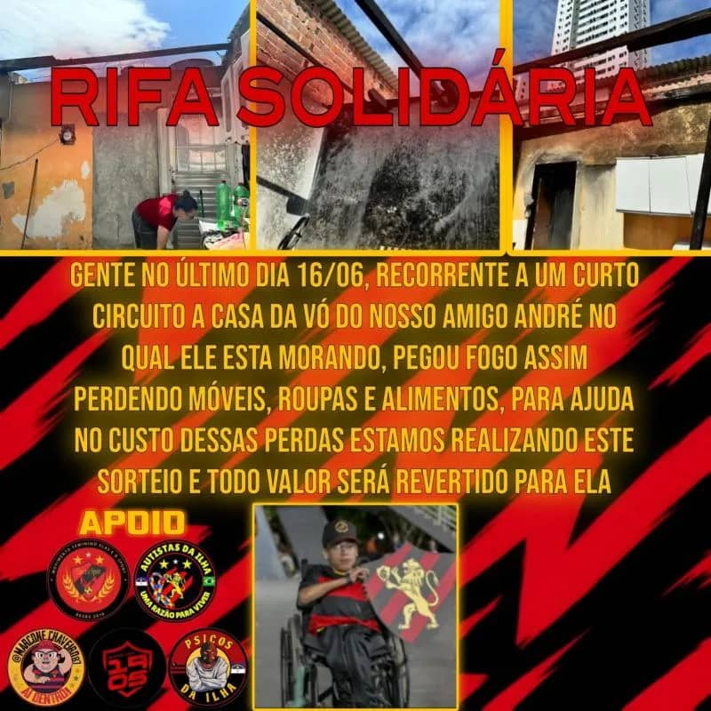 Imagem da campanha Rifa solidária ajudemos André