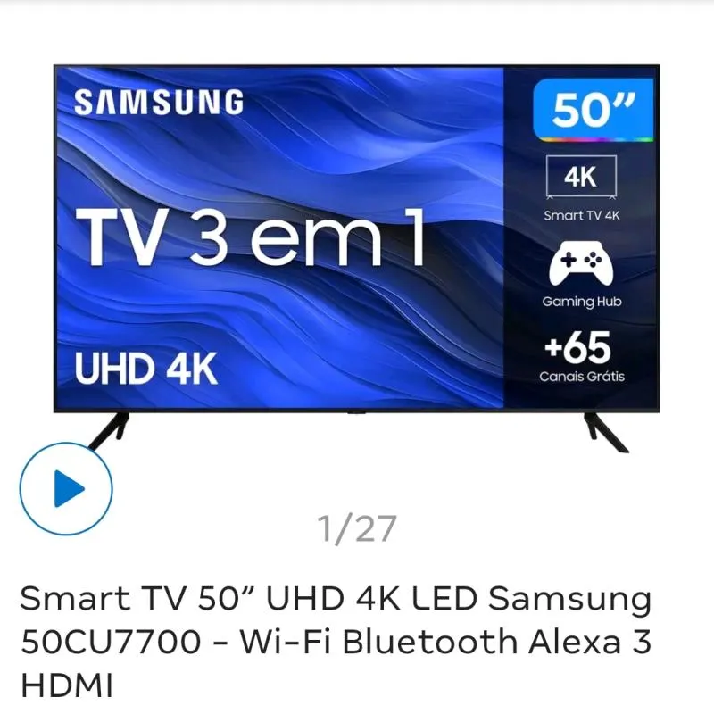 Imagem da campanha Smart tv 50"UHD 4K LED Samsung