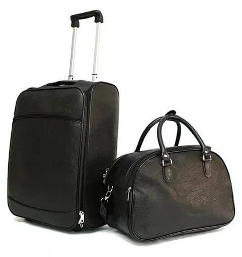 Imagem da campanha Kit Mala de bordo + Bolsa de mão em couro ecológico