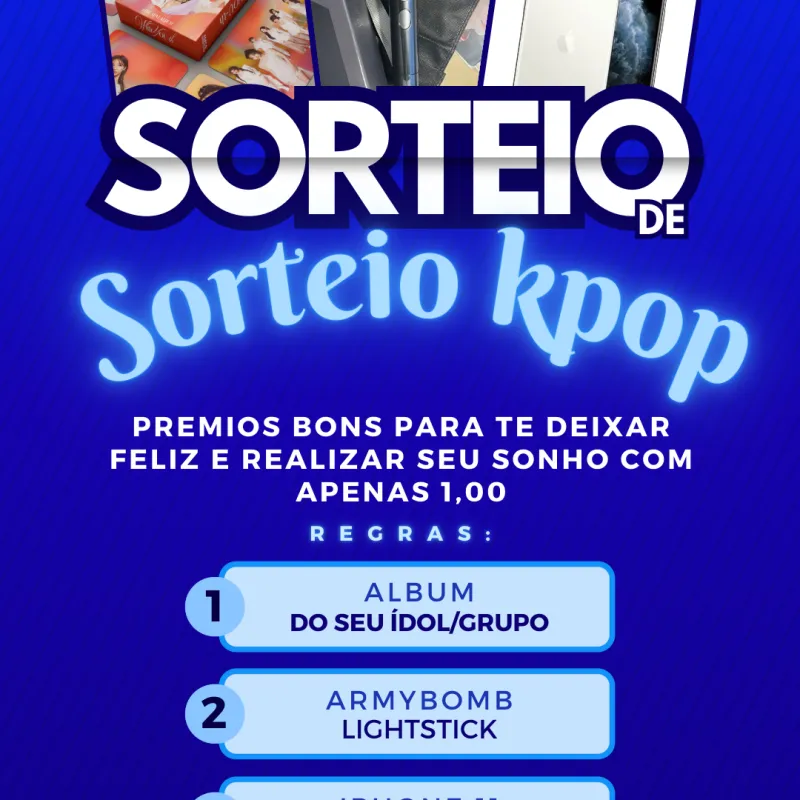 Imagem da campanha Sorteio kpop