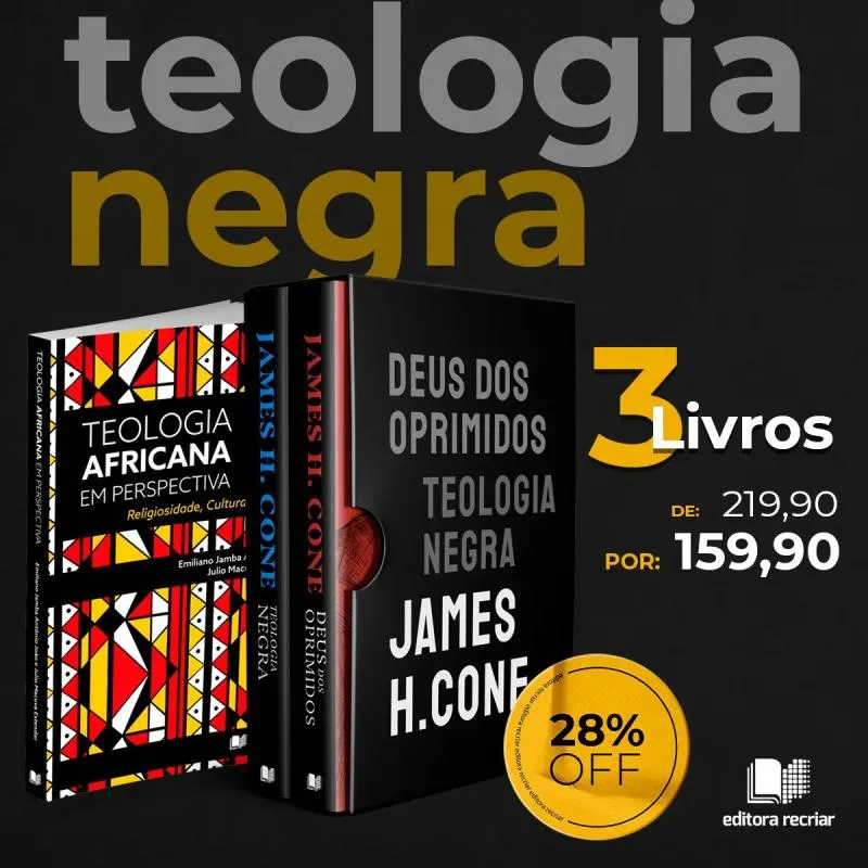 Imagem da campanha Rifa de um Combo Teologia Negra - 3 livros da Editora Recriar