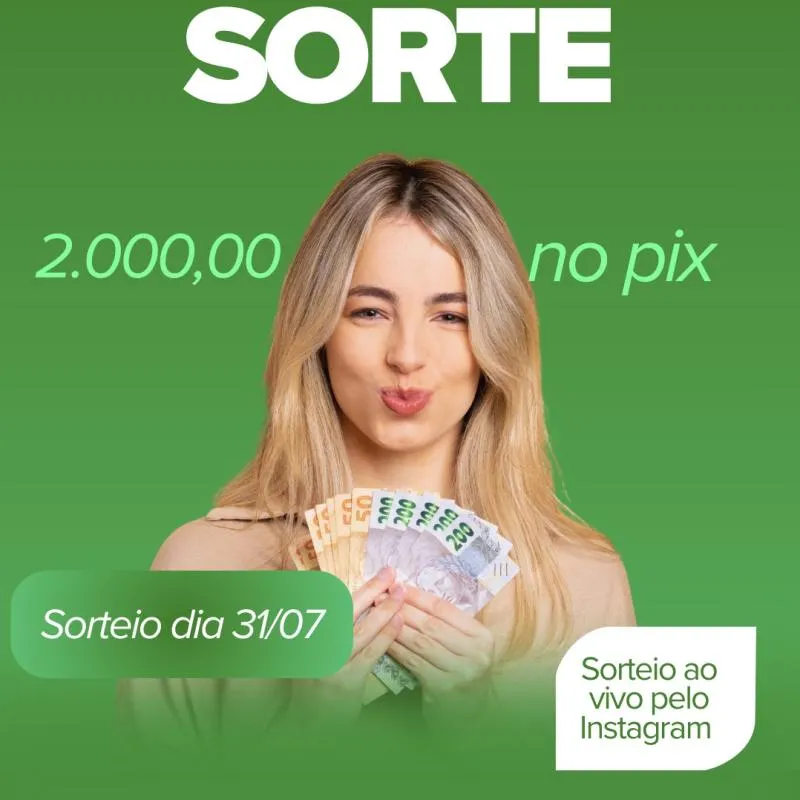 Imagem da campanha Pix da sorte 10 bilhetes por apenas 0,99