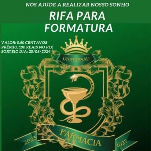 Imagem da campanha Rifa dos Farmas 2024.2