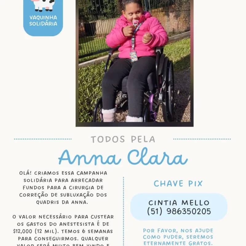 Imagem da campanha Todos pela Anna Clara