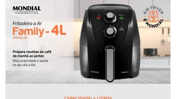 Imagem da campanha Air Fryer Family Inox 4L AFN40BI