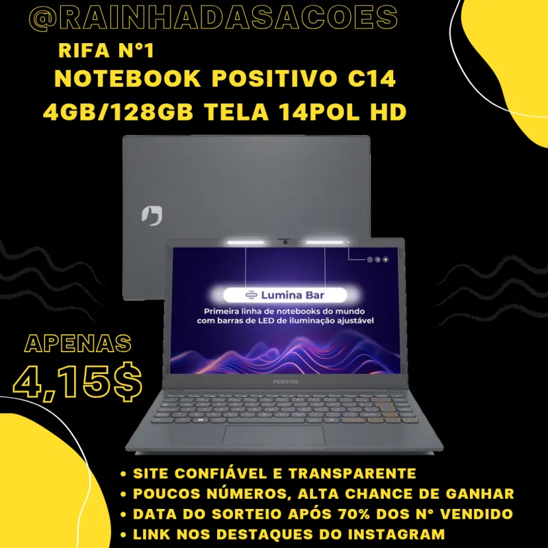 Imagem da campanha Rifa n°1 NOTEBOOK POSITIVO