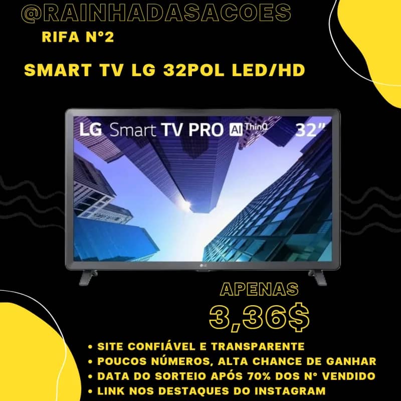 Imagem da campanha Rifa n°2 Smart TV LG 32pol