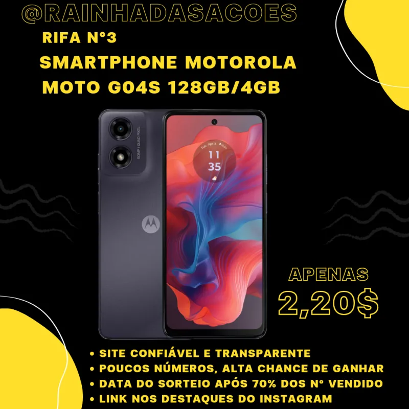 Imagem da campanha Rifa n°3 smartphone moto g04s