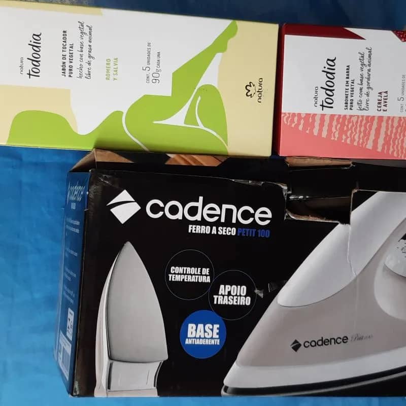 Imagem da campanha 1 Ferro de passar roupas e 2 Caixas de sabonete Natura