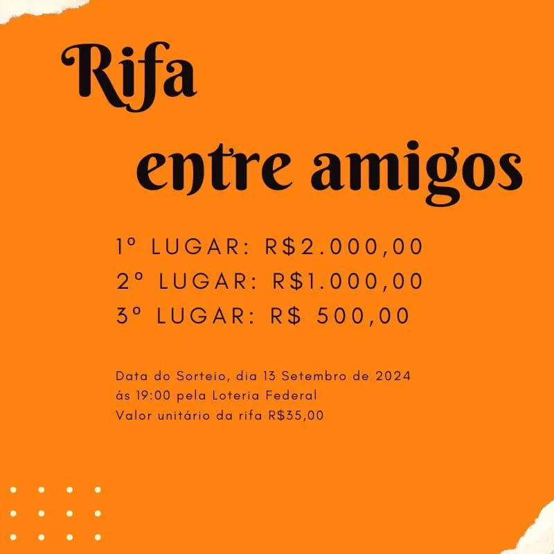 Imagem da campanha Rifa entre amigos!