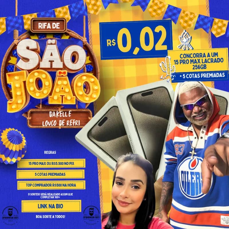 Imagem da campanha RIFA DA KELL ( 15 PRO MAX 256GB LACRADO)