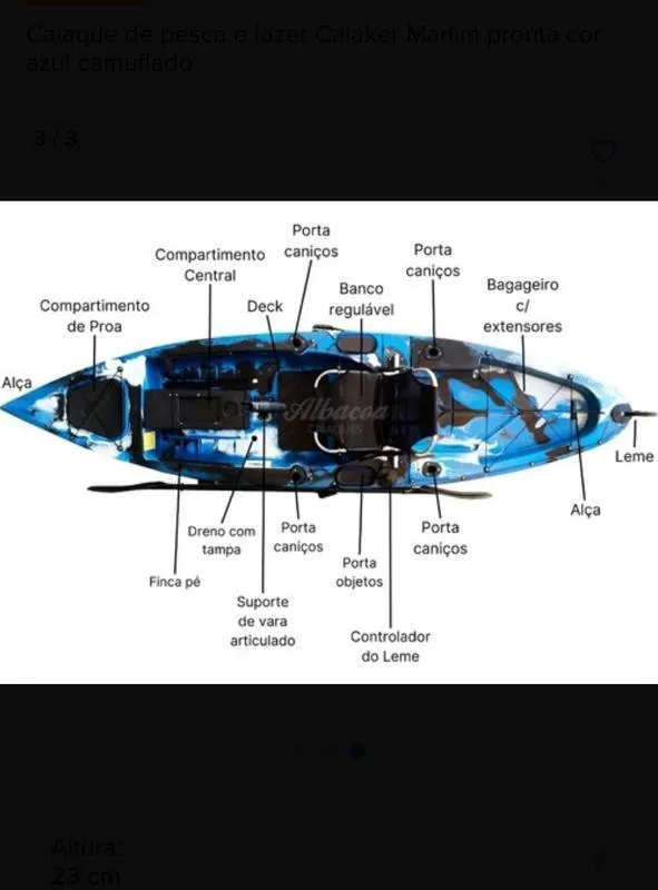 Imagem da campanha caiaque de pesca com pedal ou $2.500 no pix