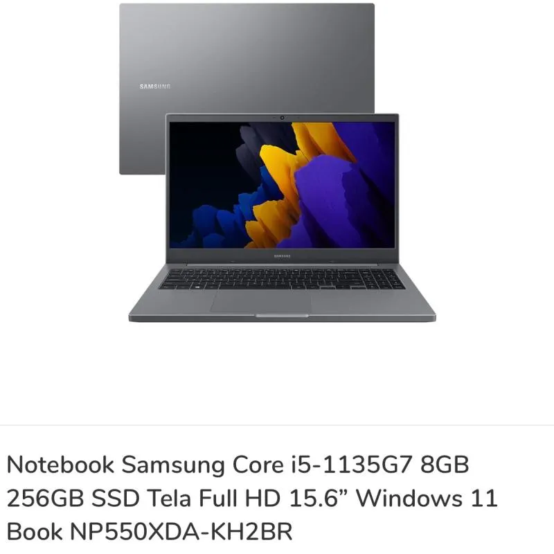 Imagem da campanha Notebook Samsung