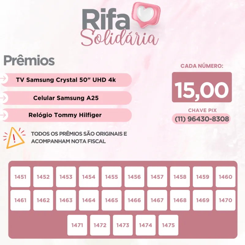 Imagem da campanha Rifa Solidária - AUYOR