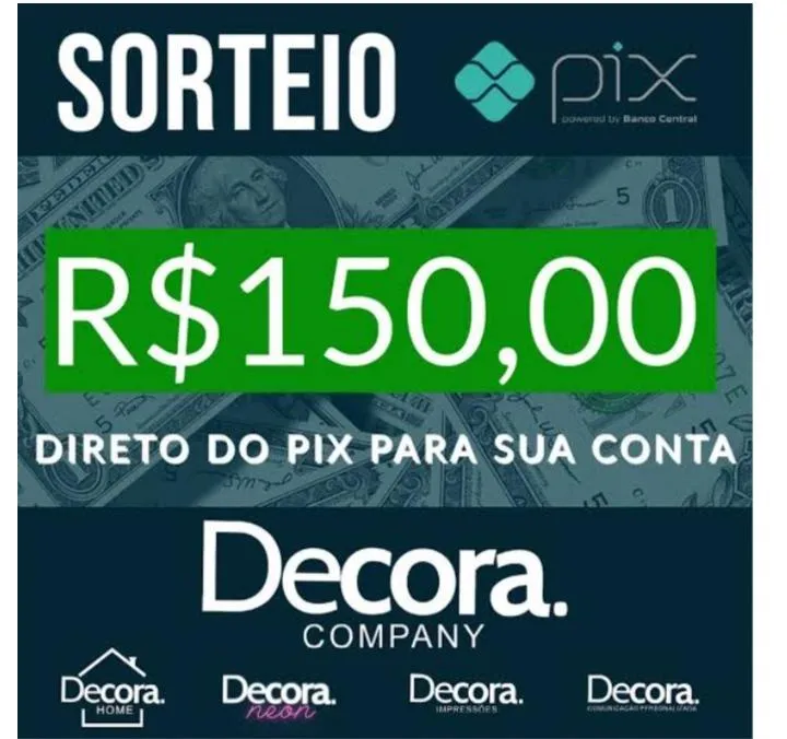 Imagem da campanha Prêmio R$150 no Pix
