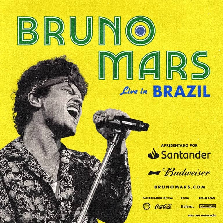 Imagem da campanha 2 ingressos para o show do Bruno Mars