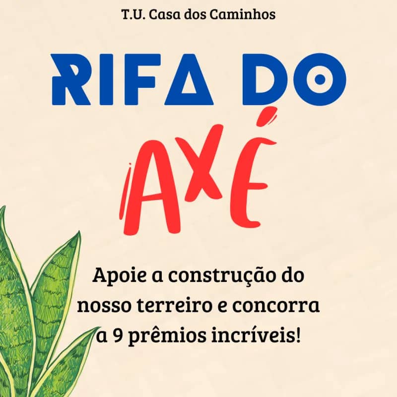 Imagem da campanha RIFA DO AXÉ