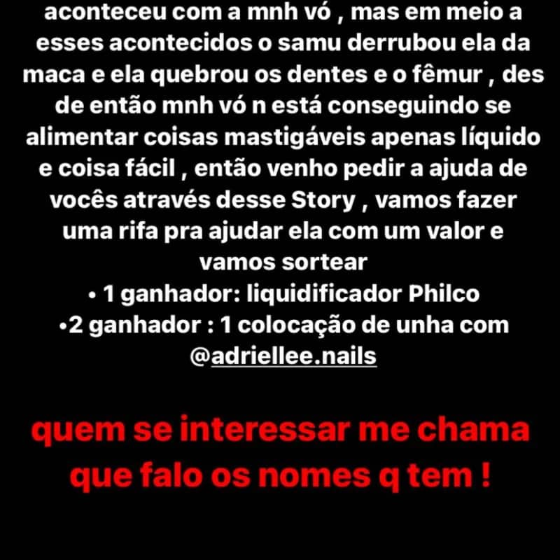 Imagem da campanha Rifa solidária