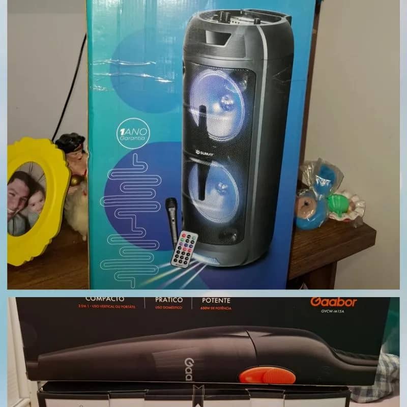 Imagem da campanha "Rifa-Caixa de Som"