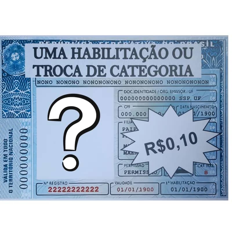 Imagem da campanha RIFA: PRIMEIRA HABILITAÇÃO OU TROCA DE CATEGORIA? O GANHADOR ESCOLHE ...