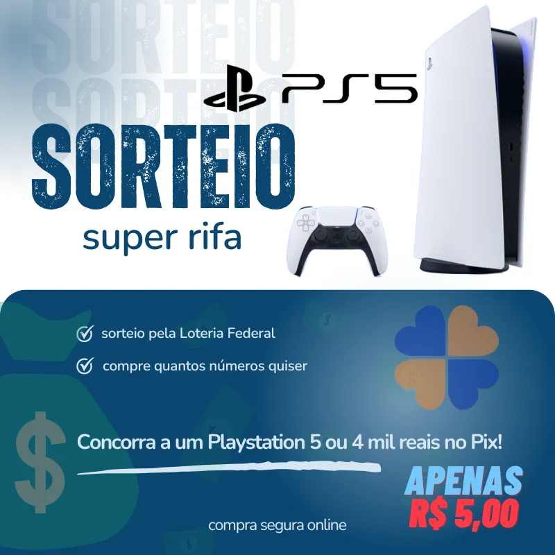 Imagem da campanha Playstation 5 ou 4 mil no PIX