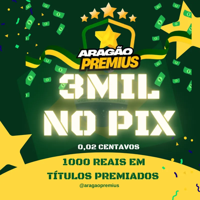 Imagem da campanha R$ 3000 REAIS NO PIX E 10 BILHETES PREMIADOS DE R$ 100