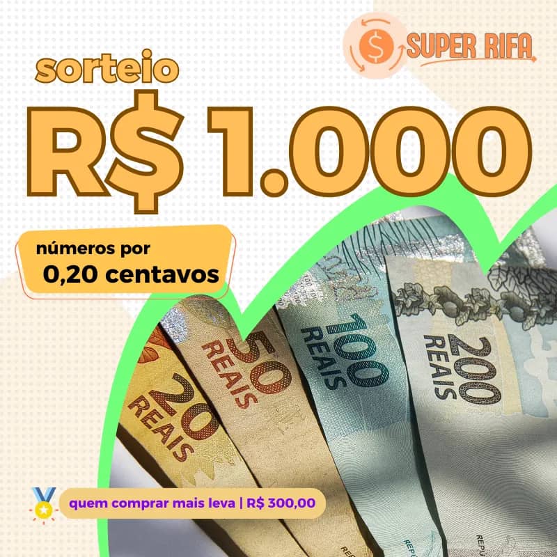 Imagem da campanha SORTEIO 1K COM 0,20 CENTAVOS
