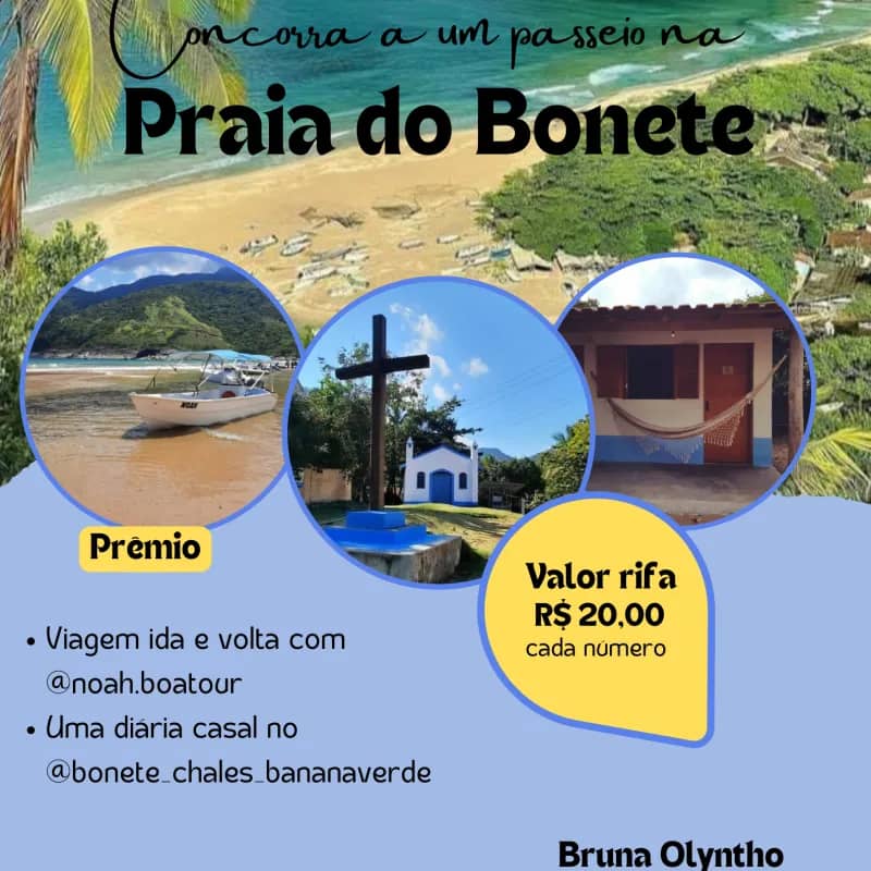 Imagem da campanha Concorra a um passeio na Praia do Bonete - Ilhabela/SP