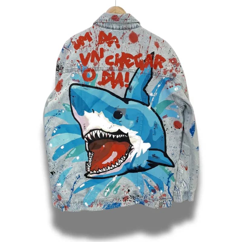 Imagem da campanha Jaqueta Jeans Exclusica ExpoFavela Tubarão