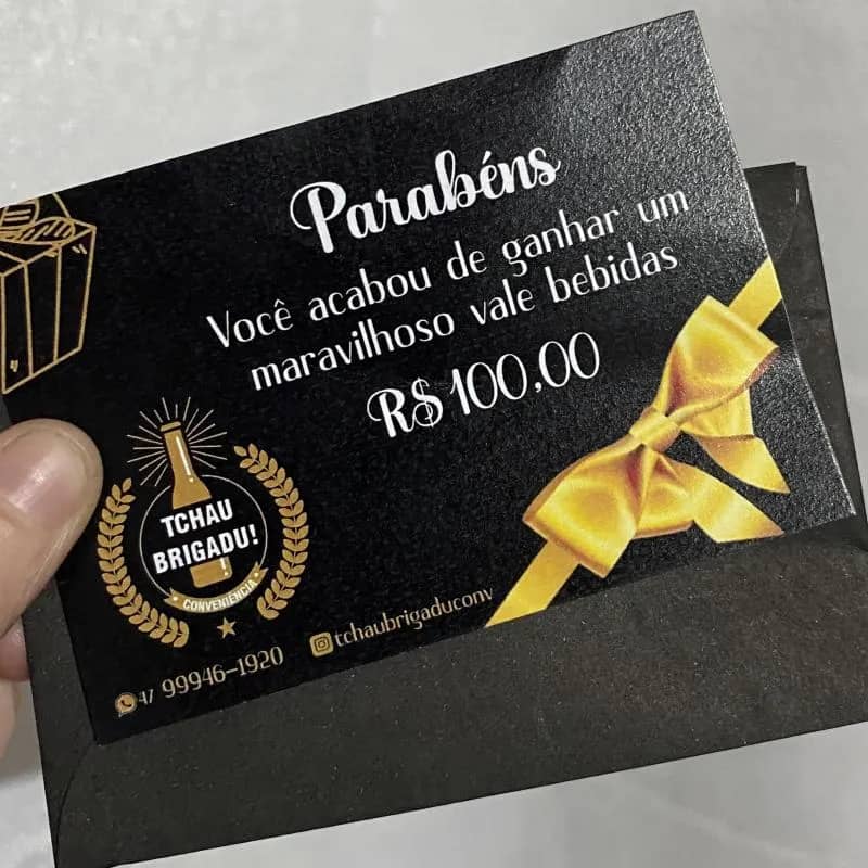 Imagem da campanha Vale presente de R$100,00 Tchau Brigadu