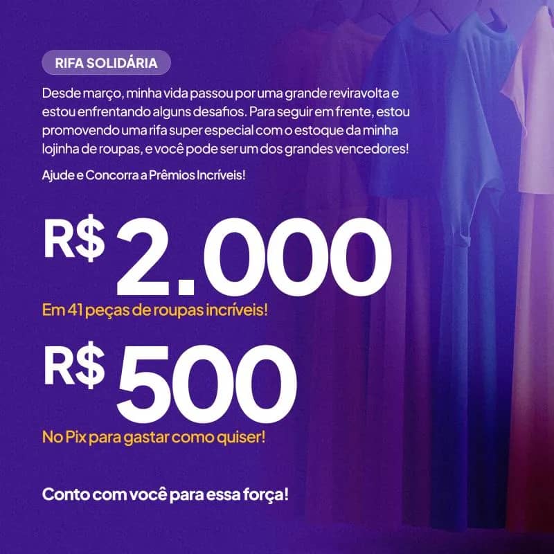 Imagem da campanha Mega Rifa Solidária