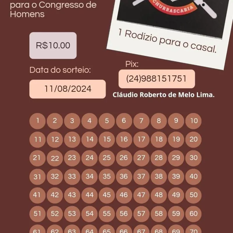 Imagem da campanha RIFA CONGRESSO DE HOMENS (Jantar Rota 393)
