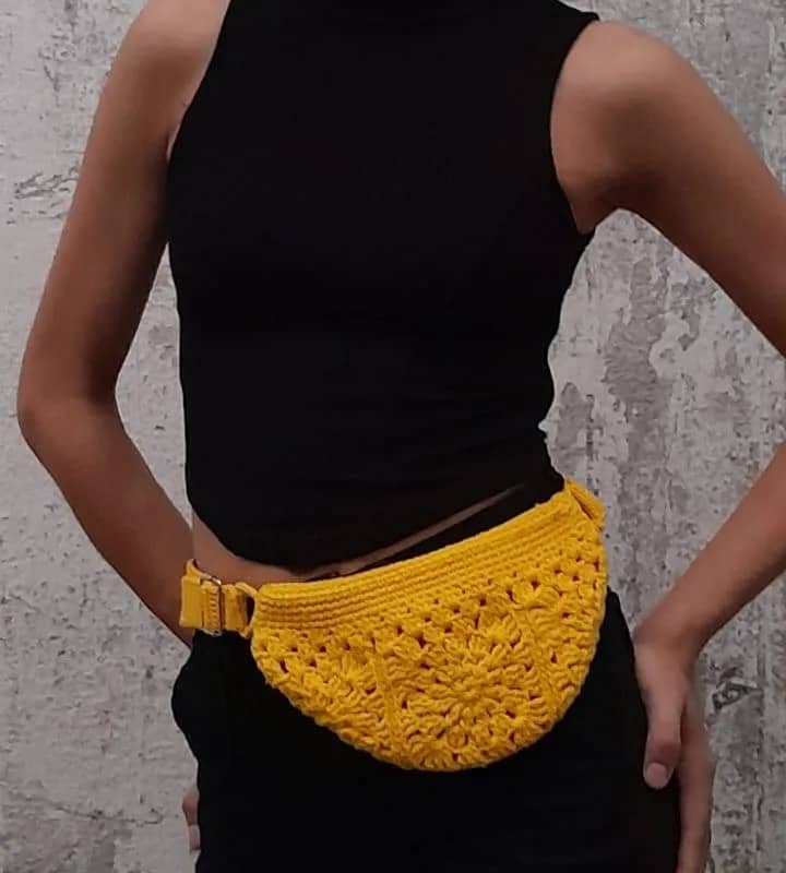 Imagem da campanha pochete de crochê