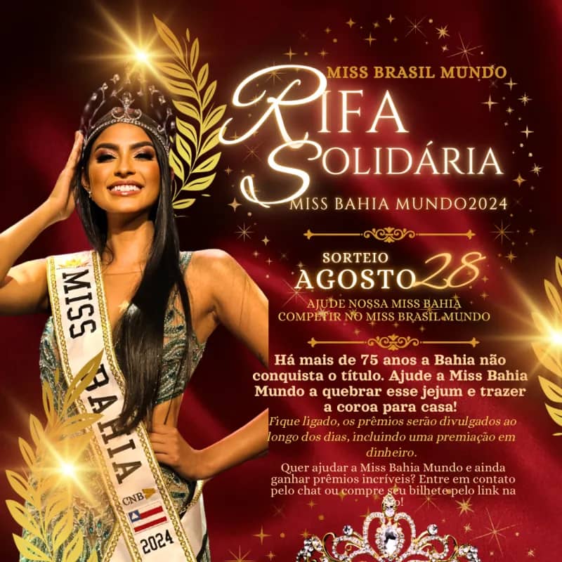 Imagem da campanha Rifa solidária Miss Bahia