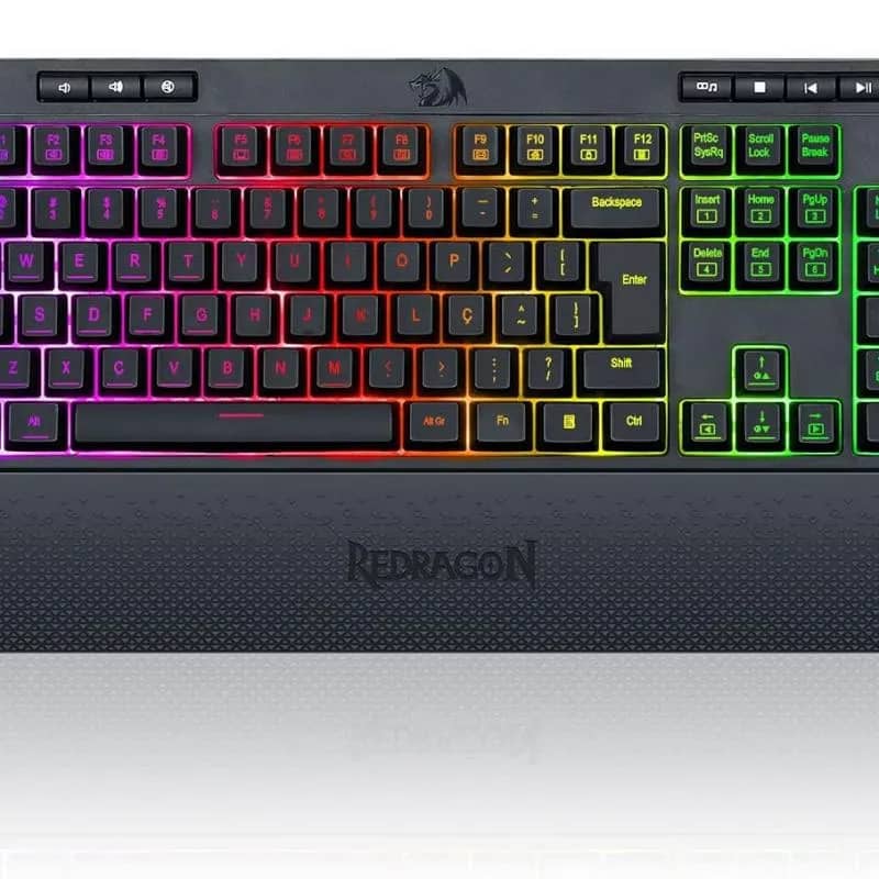 Imagem da campanha Teclado gamer Redragon Shiva K512 RGB QWERTY português Brasil cor preto com luz RGB