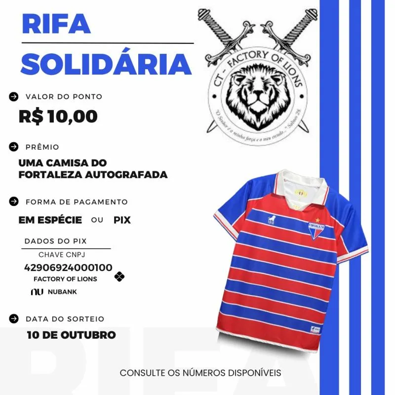Imagem da campanha Rifa Solidária | Camisa autografada do Fortaleza