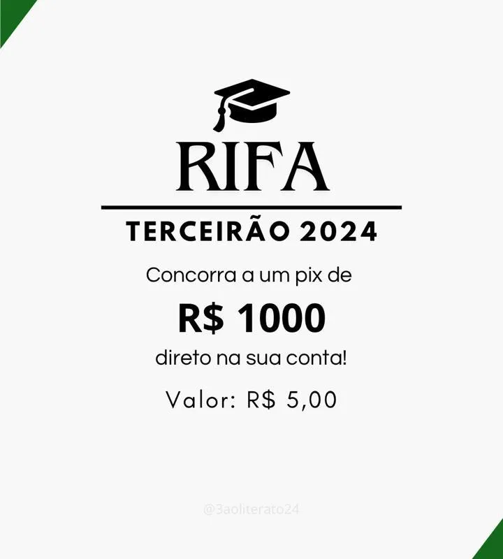 Imagem da campanha Rifa do Terceirão 2024