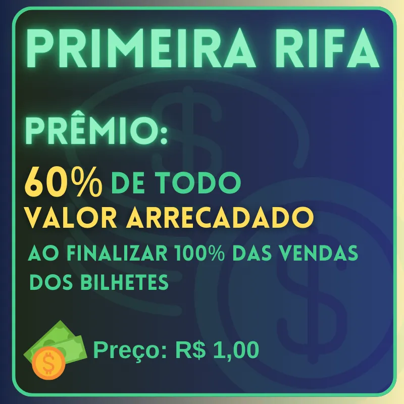 Imagem da campanha Primeira Rifa de Arrecadação