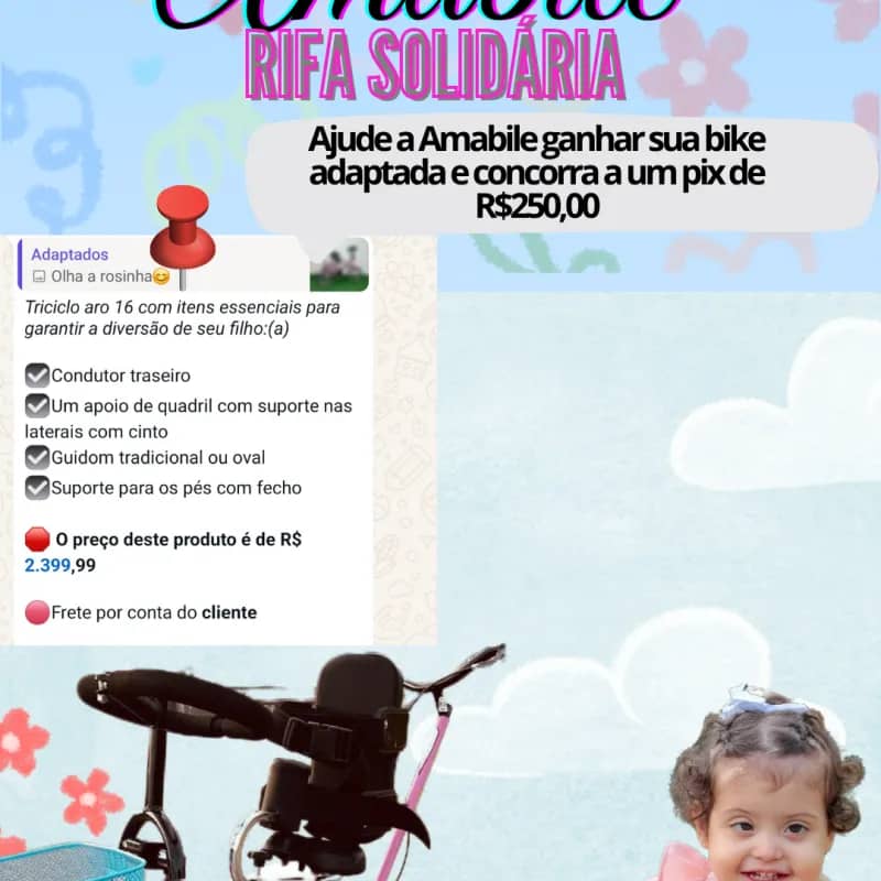 Imagem da campanha Uma Bike para Amabile