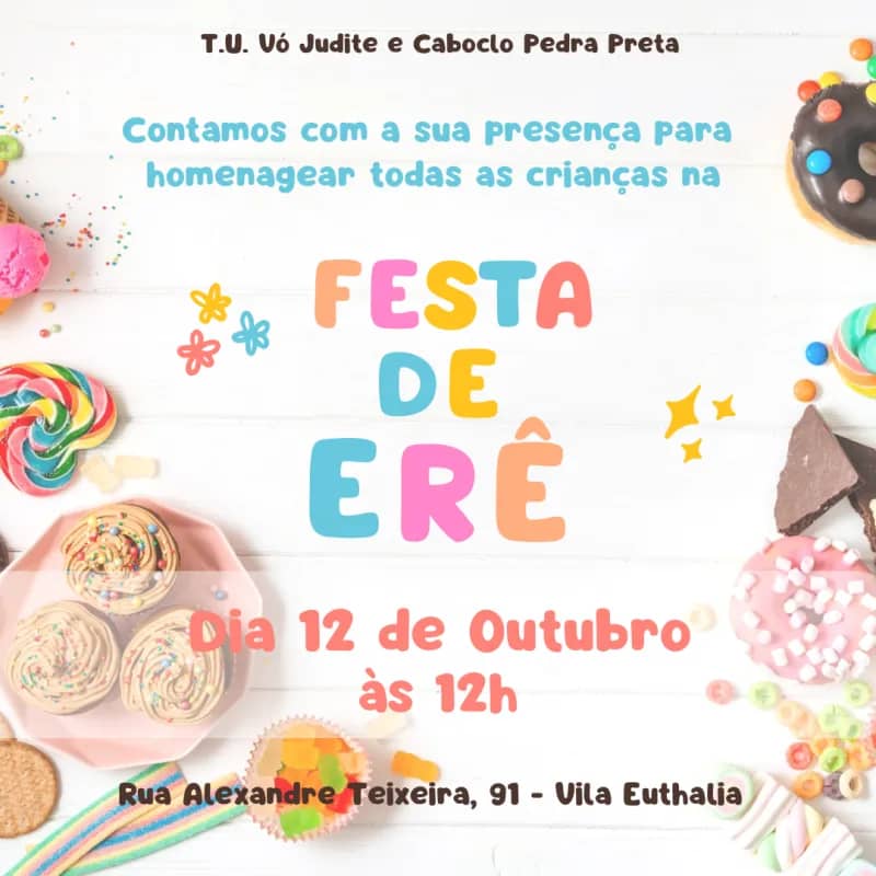 Imagem da campanha Docinhos para Festa de Erê