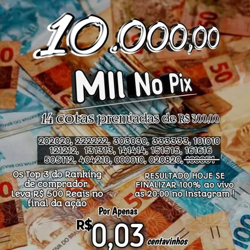 Imagem da campanha Prêmio_10MIL_NO_PIx_Ofelixpremiações🔝💲