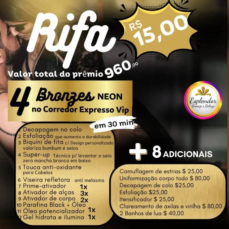Imagem da campanha Rifa de Bronzeamento VIP Neon