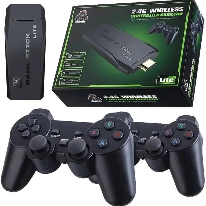 Imagem da campanha Vídeo Game Stick 4K 64gb 10MIl jogos Retro 2 Controles sem Fio