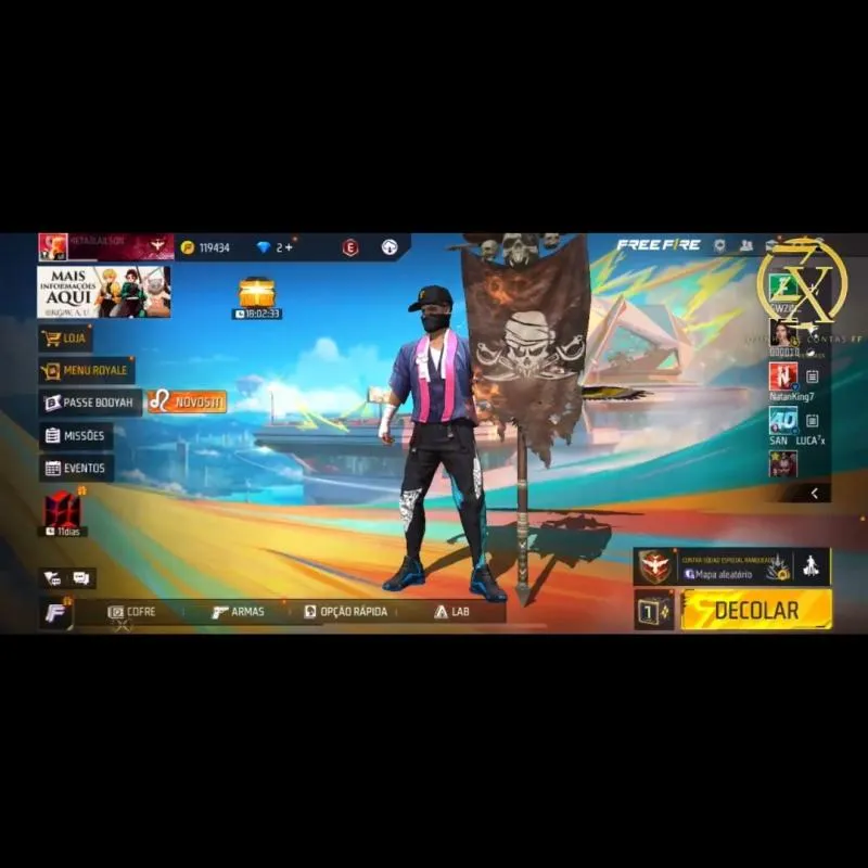 Imagem da campanha conta de free fire gemada